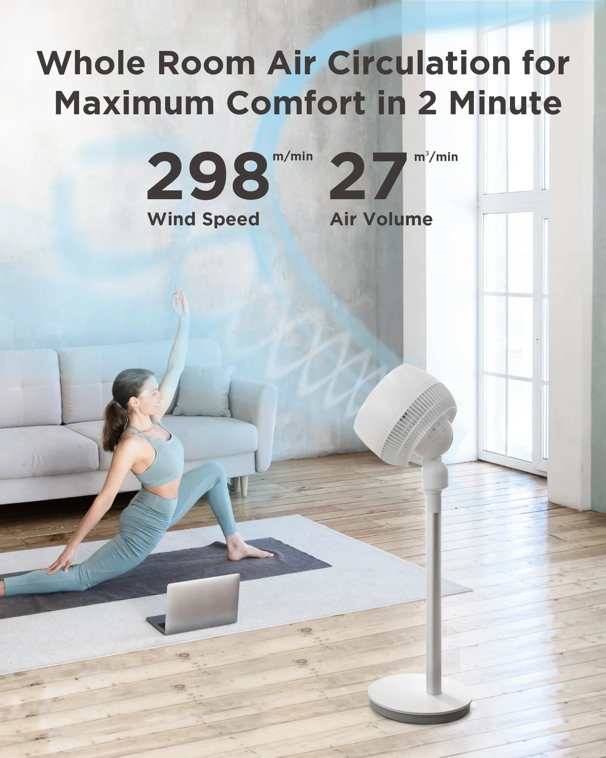مراوح قاعدة لغرفة النوم، مروحة قائمة لتدوير الهواء، مروحة كهربائية منزلية متأرجحة مع جهاز تحكم عن بعد، مروحة قائمة بشكل جيد
