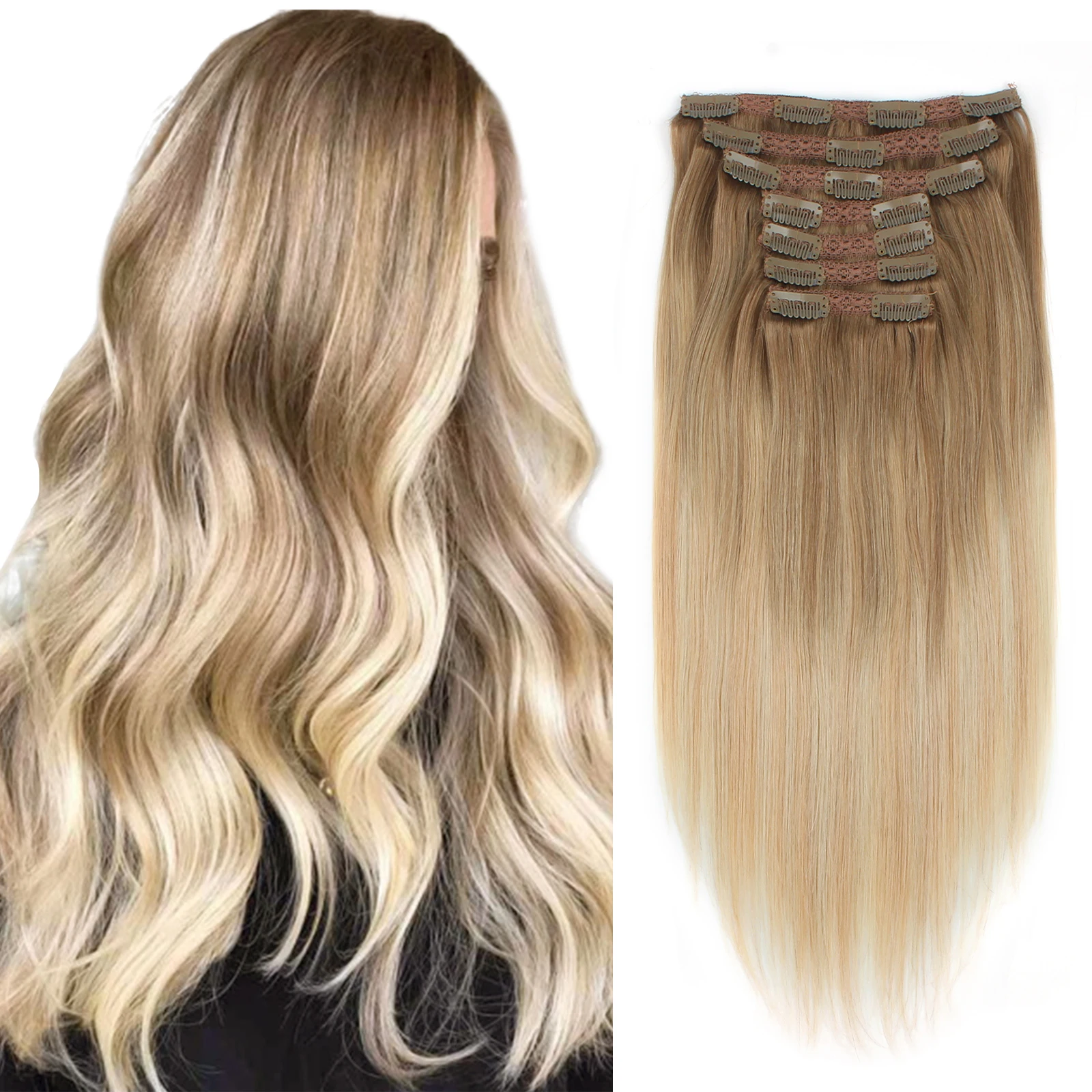 Заколки для наращивания человеческих волос Sixstarhair