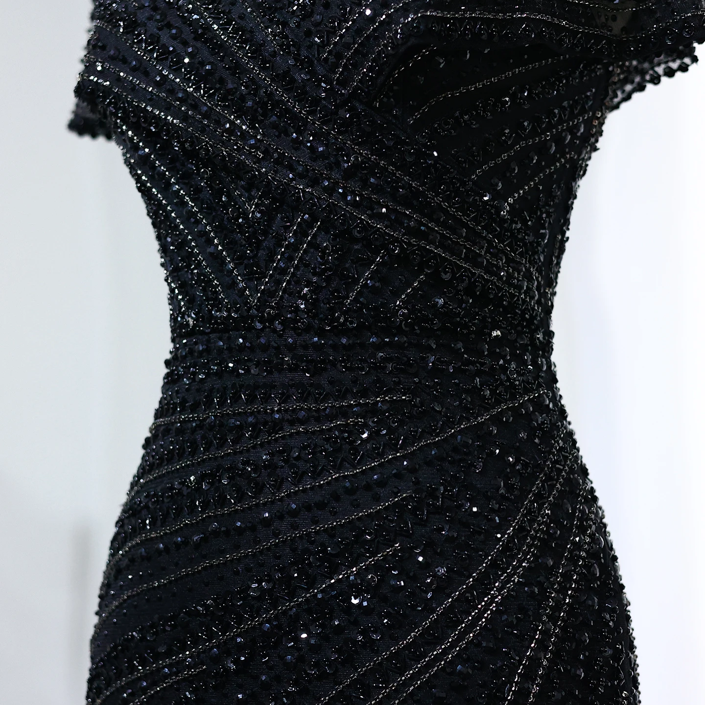 Sharon Said Luxuriöse Dubai Silber-Nude Abendkleider für Hochzeiten, Meerjungfrauenkleid mit Kapärmeln, Arabisches Formelles Partykleid SS045 Maßanfertigung – Detail 26