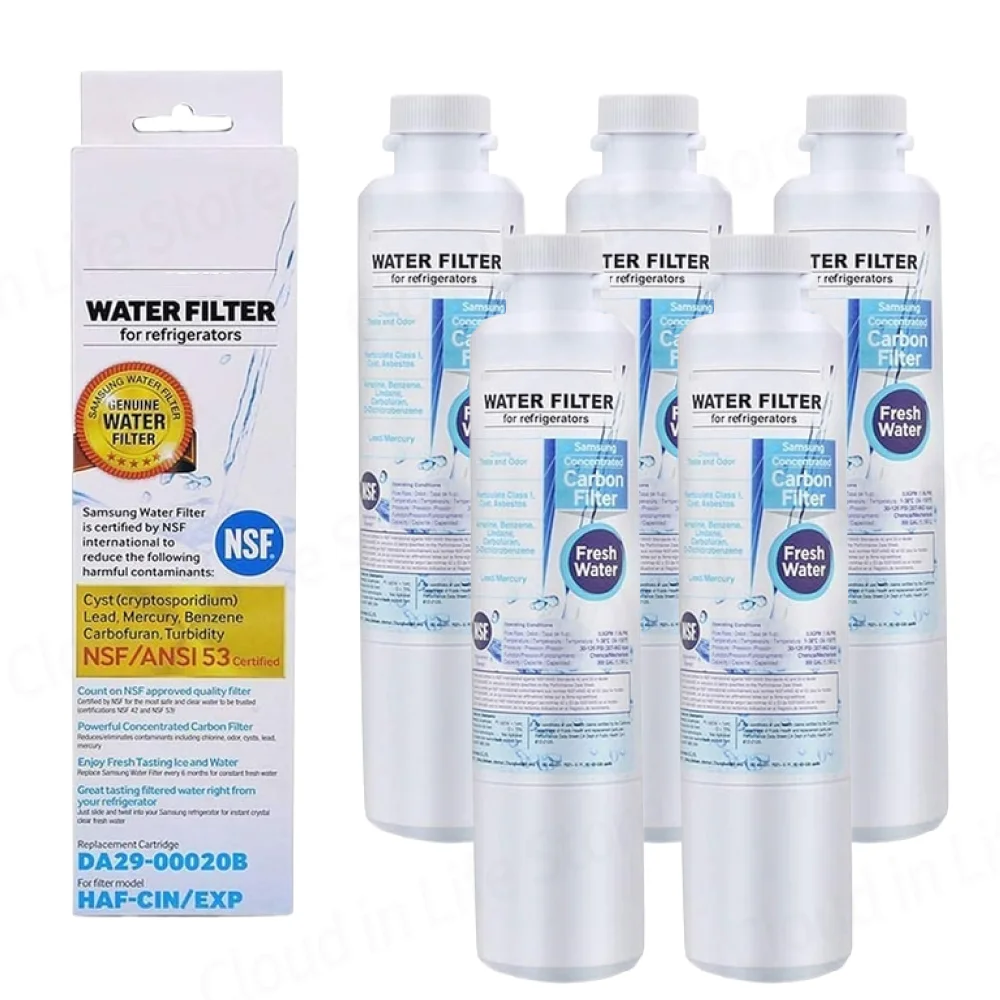 5 Pack for Samsung DA29-00020B Water Filter Compatible With HAF-CIN/EXP HAF-CIN Premium Filtration For Clean Safe Drinking Water