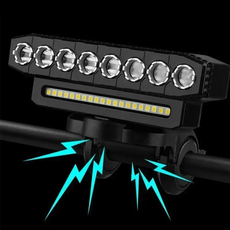 AliExpress Bicycle Light 8LED USB Rechargeable Front Lamp Type-C MTB Mountain Bike Light 4000mAh Headlight Scooter Cycling Flashlight Lamp