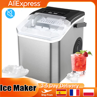 Ice Maker Electric Bullet Cylindrical Ice Cube Maker Via Ice Scoop Automatic Mini Ice Making Machine for Bar Home Kitchen Office