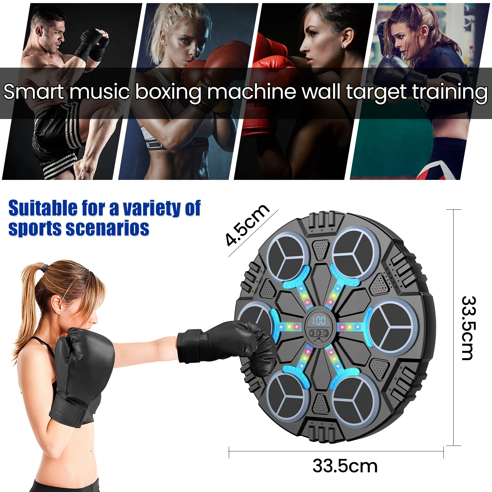 Musik Boxing Maschine Smart Bluetooth Wand Montiert Musik Boxen Trainer Gym Hause Elektronische Boxen Ziel Stanzen Ausrüstung – Detail 8