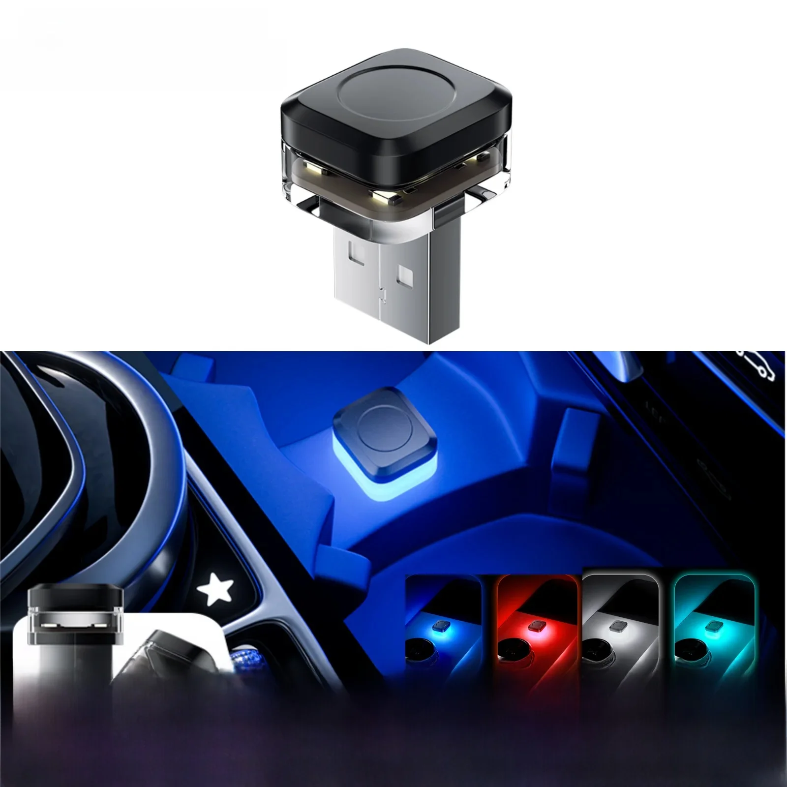 1x Auto USB Led Licht sfeerlamp Plug Play Universele LED interieur Sfeerlicht Auto Leeslamp Decoraties Decoratieve Strip - afbeelding 2