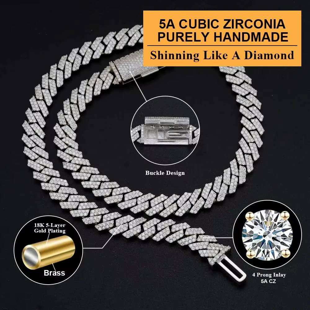 Buzlu Görünümlü 10-20mm Erkek  - Cuban Link Chain 12Mm incelemesi ve fiyatı