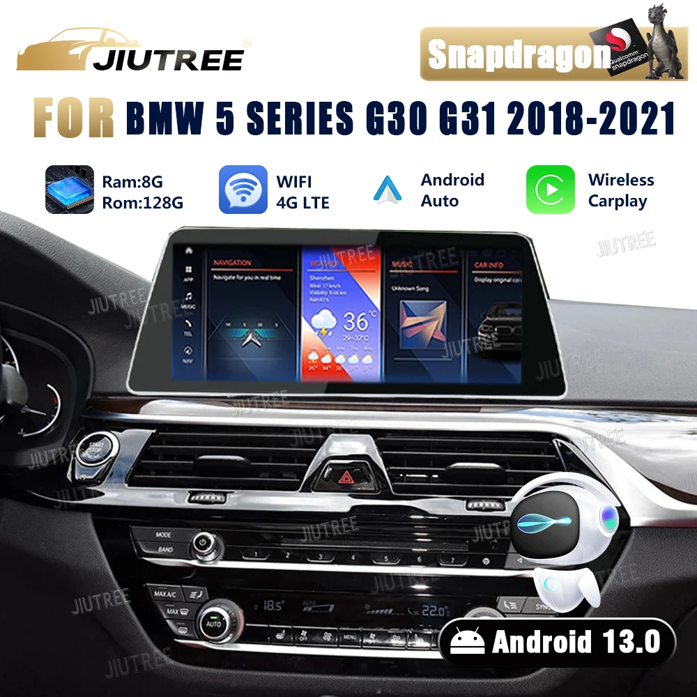 

Android 13 Qualcomm Snapdragon для BMW 5 серии G30 G31 G38 2018-2021, автомобильный радиоплеер, мультимедийный оригинальный GPS-навигатор