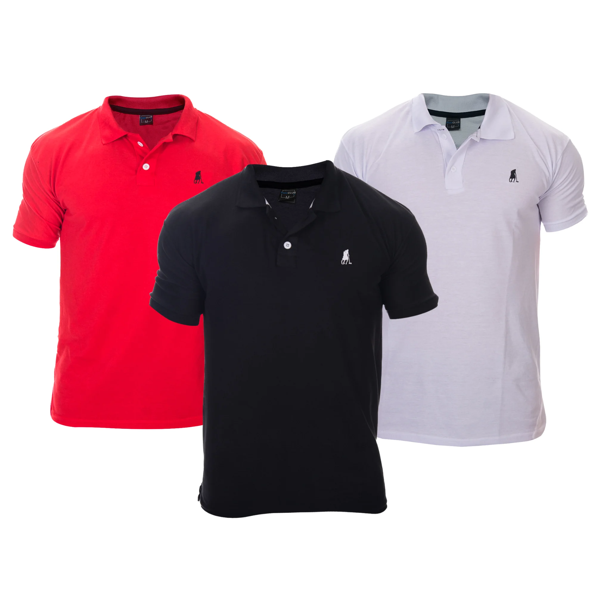 Kit 3 Camisas Gola Polo Masculina Casual - KIT PRONTO CORES SORTIDAS