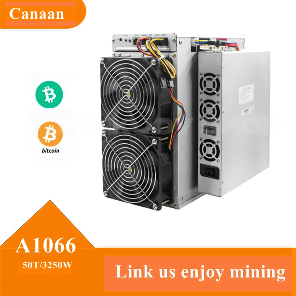 Avalon Miner – Machine à sertir les chaînes, 1066 blocs, 50e/S, extraction BTC, avec alimentation incluse