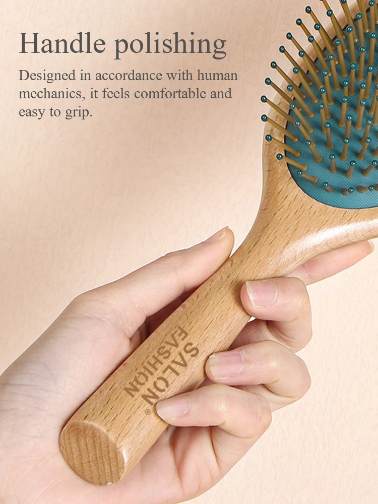 High Quality Wood Comb Professional Healthy Paddle Cushion Hair Loss Massage Brush Hairbrush Comb Scalp Hair Care Healthy Comb