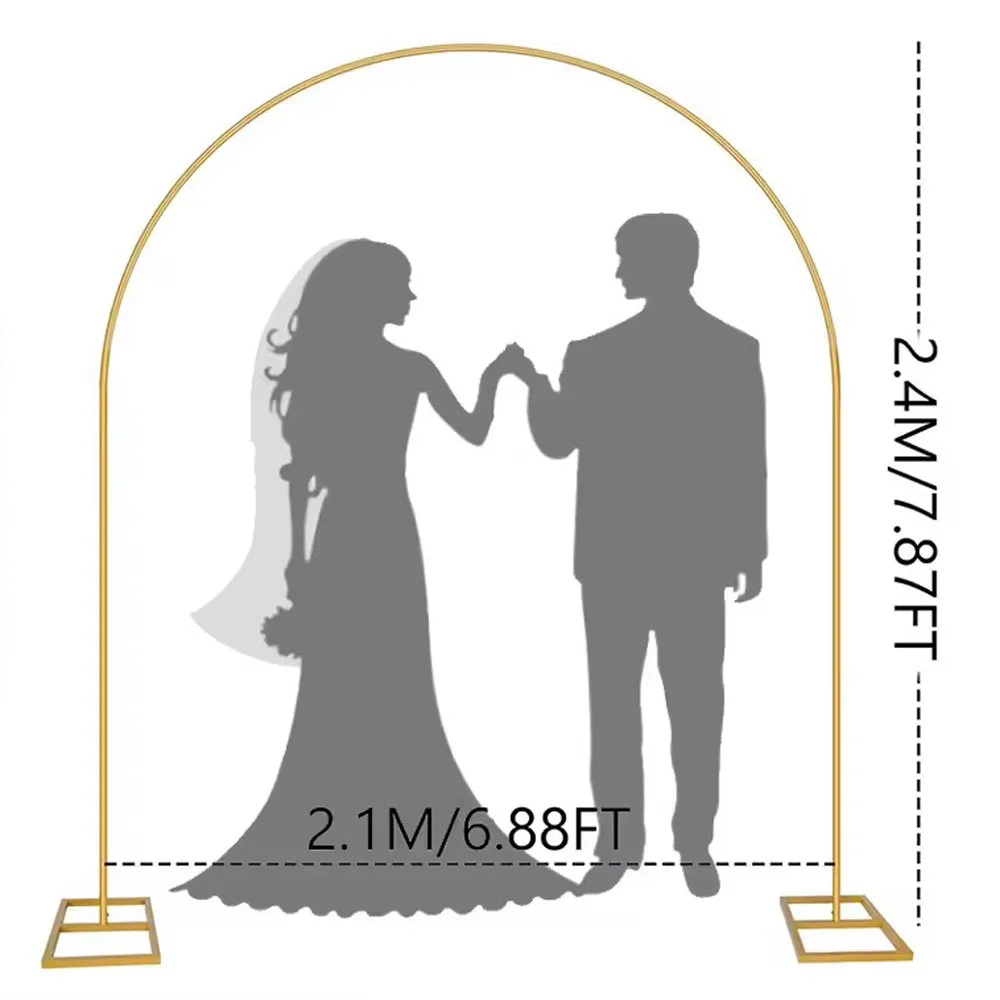 Hochzeitsbogen-Rückenlehnenhalterung, goldener Metallbogenständer, Hintergrund-Ballonbogen für Hochzeiten, Geburtstage, Partys, Bräute, Babys