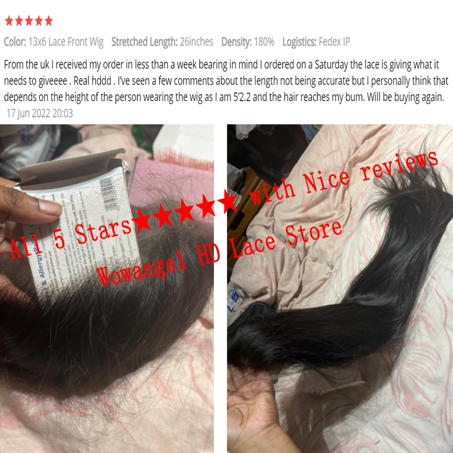 34 Zoll Echte HD Lace Front Perücke, Vorgezupfte Glatte Perücken, 13x6 HD Transparente Lace Frontal Echthaarperücke, Brasilianisches Haar für Frauen – Detail 5