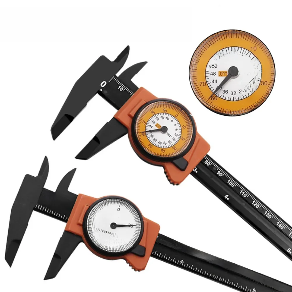 Nowa tarcza 1PC suwmiarka narzędzi pomiarowych suwmiarka z tworzywa sztucznego z zegarkiem o wysokiej precyzji wskaźnik wybierania 0-150MM — zdjęcie 2