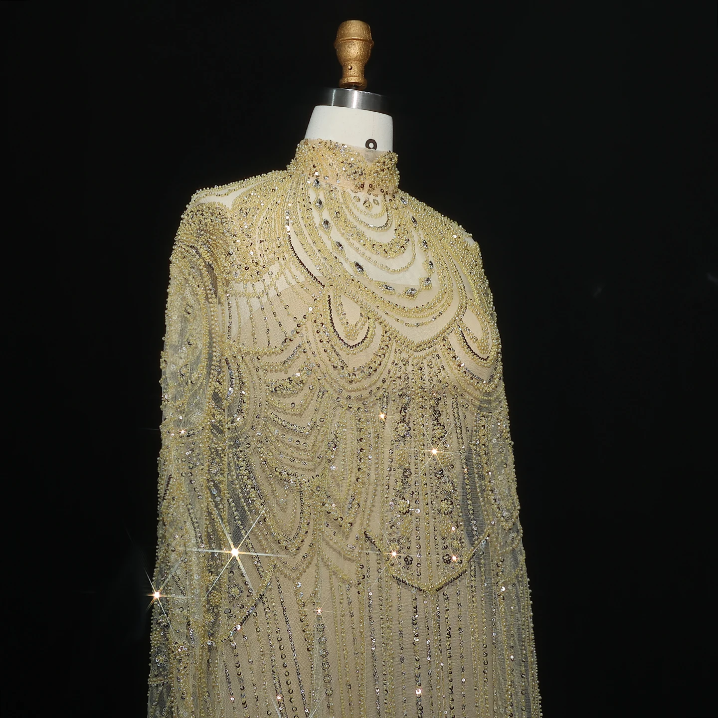 Sharon Said Luxuriöses Perlenbesetztes Dubai Nude Abendkleid für Arabische Frauen Hochzeit Eleganter Kaftan Formelle Partykleider SS780 Maßanfertigung – Detail 30