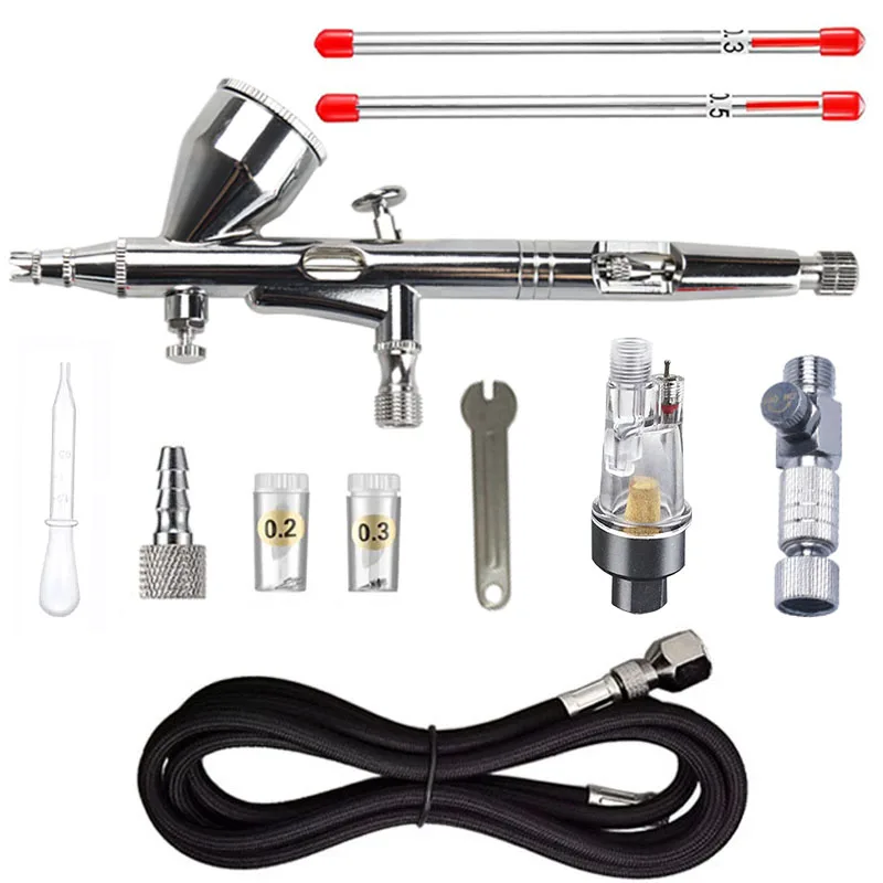 Professional gravity feed double action mini 9cc spray gun set spray painting Gundam makeup manicure facial tattoo art spray gun