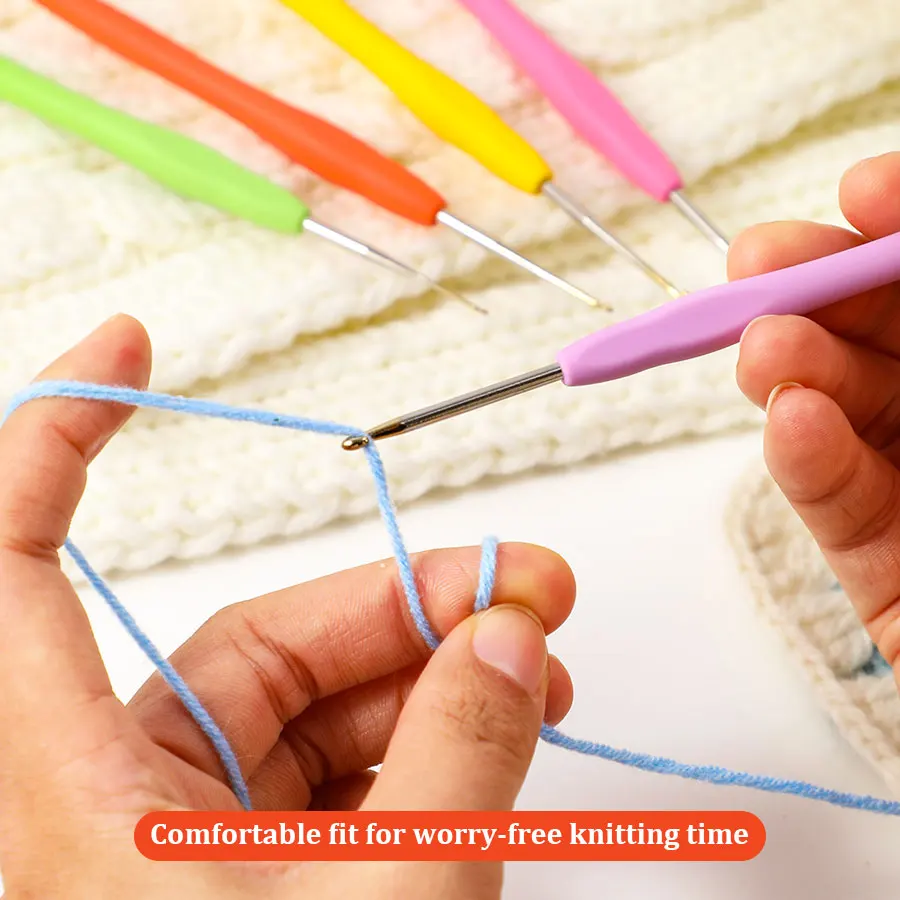 

Colorful metal stainless steel sweater crochet hooks (0.6mm - 2.75mm) are suitable for crocheting sweaters, scarves and socks.