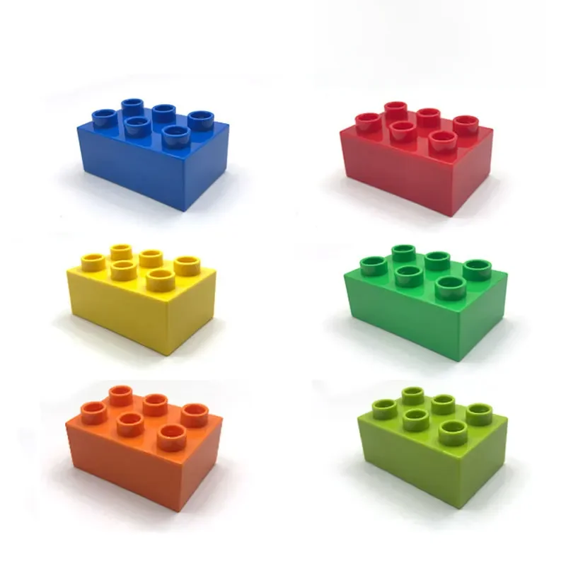 Décennie s de construction éducatifs classiques pour enfants, briques de base 2x3, compatibles avec Lego Duplo, grandes briques, jouets de bricolage, 10 pièces