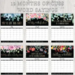 2025 Kalender für müde Frauen lustige Rolle 12 Monate Blumenkalender Sprichwörter Wandkalender interne Geschenke 8 Hauptverkaufskalenderwand - №4