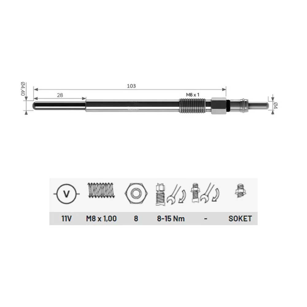 4 Pcs Heater Glow Plugs For MAZDA 2 3 Hatchback/Saloon 1.4 CD 1.4 MZR-CD 1.6 DI 1.6 MZ-CD Y40418601, 5960.F9 - AUTORCE