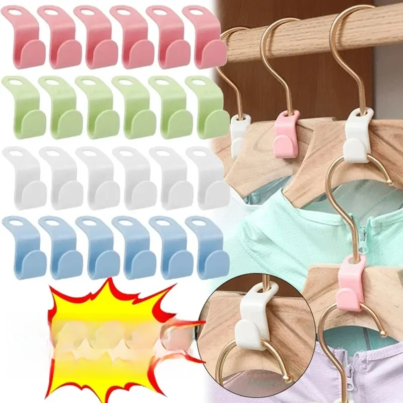 Crochets de cintre pour vêtements, 50/5 pièces, gain de place, connecteur de placard, cintre en cascade, Clips d'extension en plastique, organisateur de manteaux de garde-robe