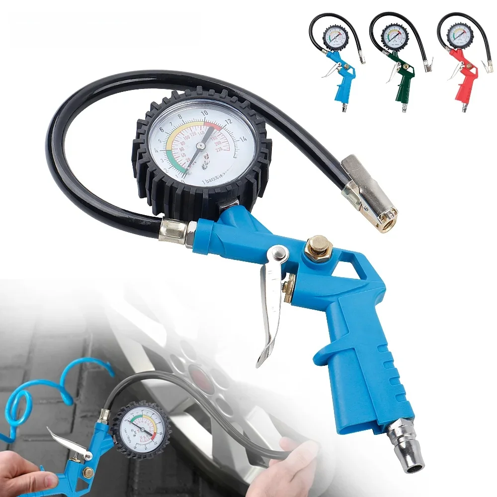 AliExpress 220 PSI Precise Tire Pressure Gauge JP Convenient Pressure Regulation Durable Hose Inflator Pump for SUV/Bike/Truck Tire Repair