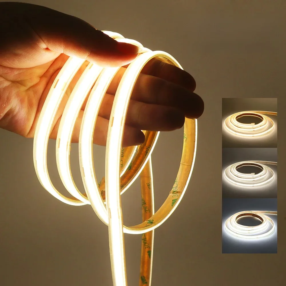 IP67 Waterdichte COB LED Strip Licht 12V 24V 3000K 4000K 6000K Flexibele Led Tape 5m 10m 20m 0.5m 1m 2m 480LEDs/m Lineaire Verlichting - afbeelding 2