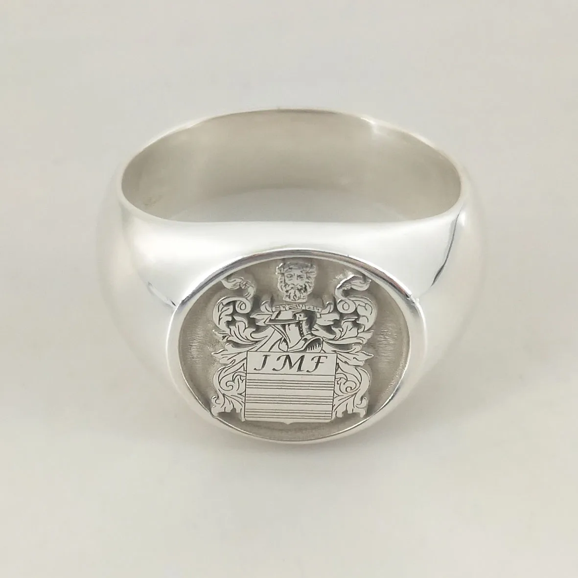Engraved Name Ring Date Year 15mm Ring for Men A-Z Old English Letter Nameplate Signet Rings Copper Jelwery