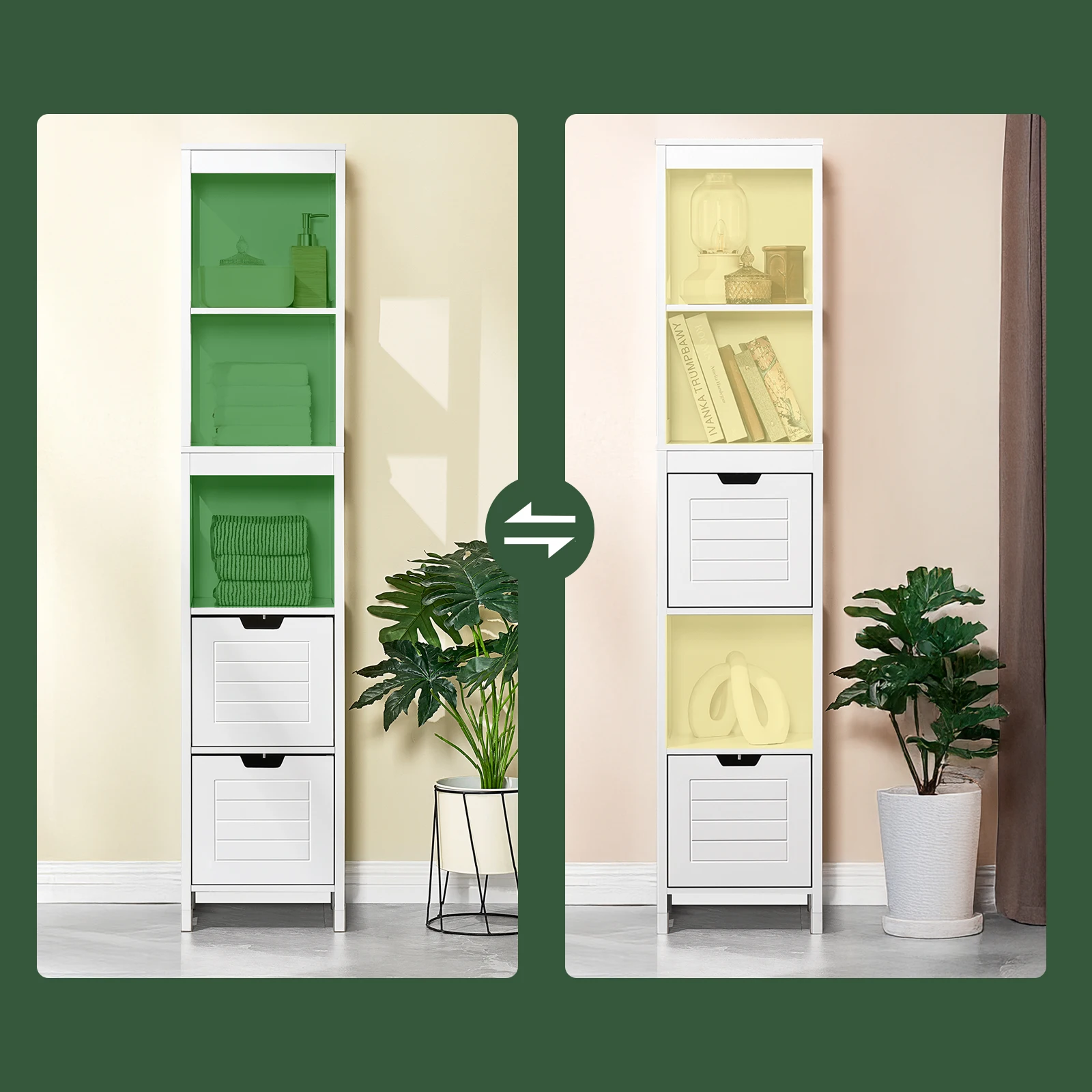 SoBuy FRG126 Hochschrank für Bad Badmöbel Badezimmer Badregal mit Fußpolster BHT ca.: 30x144x30cm – Detail 4
