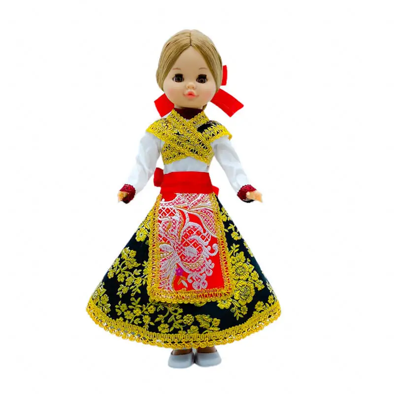 VESTIDO REGIONAL TÍPICO ZAMORANA ZAMORA MUÑECA SINTRA, SIMONA, CLÁSICA 42 CM. MUÑECA NO INCLUIDA. FOLK ARTESANÍA ESPAÑA