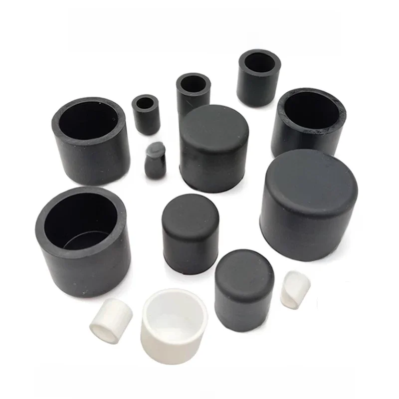Bouchons ronds en caoutchouc de Silicone ID 2.8-200mm joint anti-poussière couvercle de Protection d'extrémité d'obturation pour coussinets de meubles de Tube de tuyau blanc/noir
