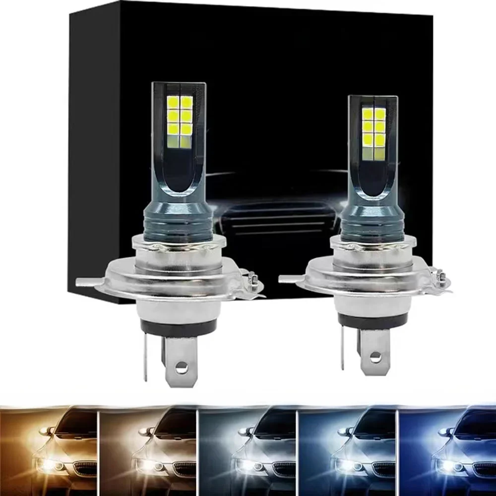 Farol LED super brilhante para carro e motocicleta, lâmpadas de nevoeiro, H4, H7, H1, H3, H8, H9,