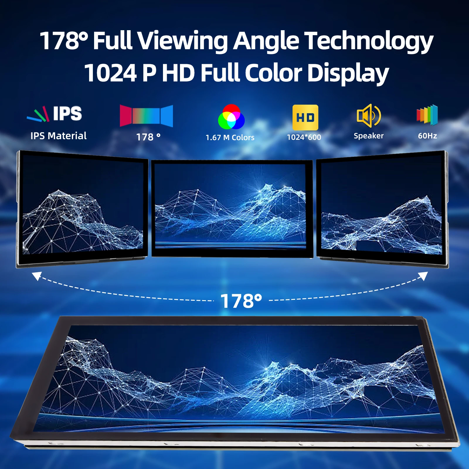 Imagem -05 - Monitor Touchscreen para Raspberry pi Ips Lcd 1024x600 Alto-falante Duplo Monitor Hdmi Pequeno para Raspberry pi Driver Ipistbit7