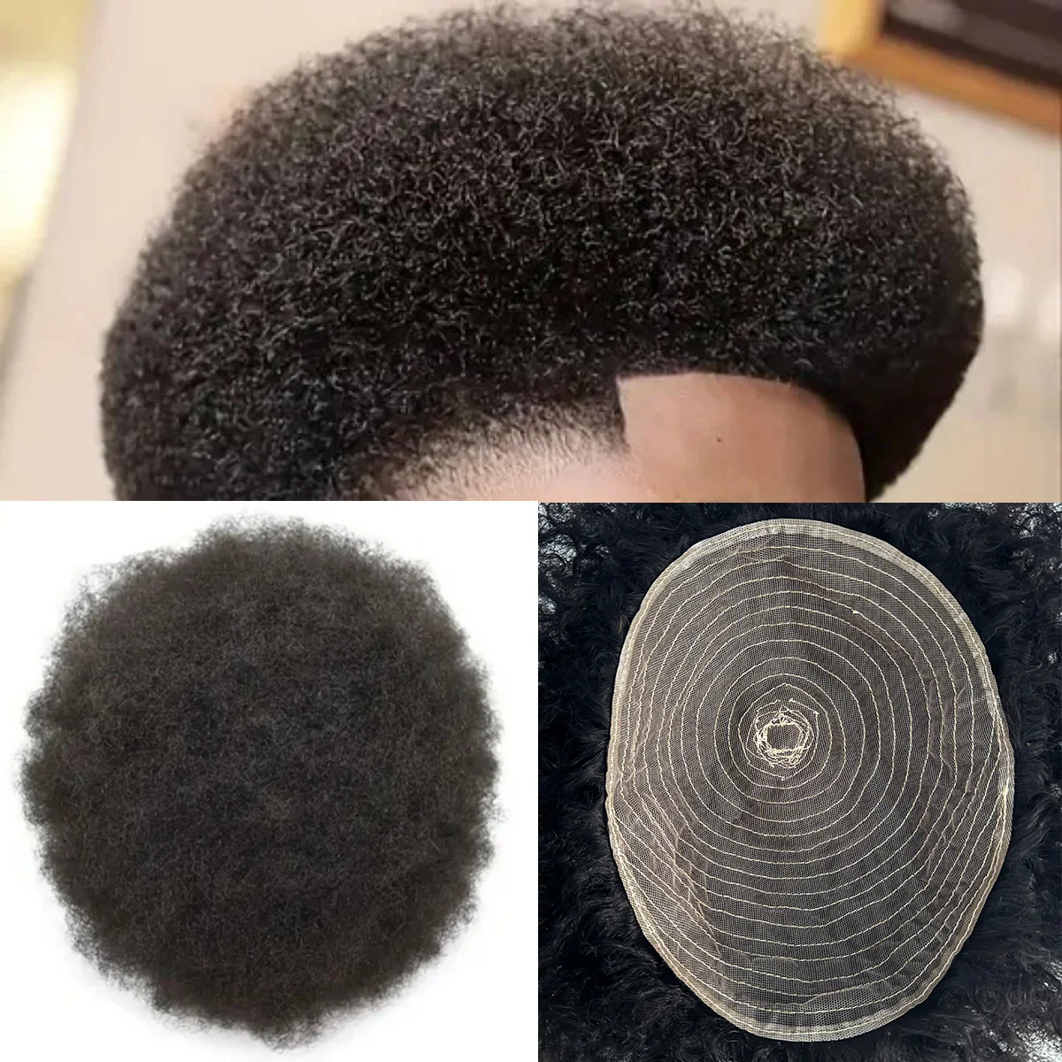 للجنسين الشعر المستعار الإنسان أو توبر الأفرو نمط Knotless آلة صنع قطع الشعر الأفرو غريب أنظمة استبدال الشعر مجانا DIY بها بنفسك