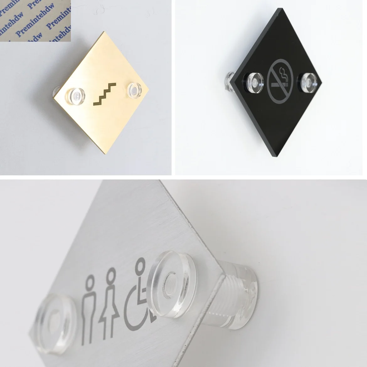 20Pcs Solid Clear Acrylic Wall Sign Barrel Standoff  Spacer