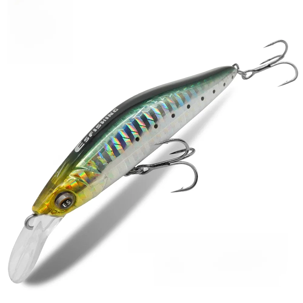 ESFISHING leurre de pêche appât en plastique coulant vairon Super naturel 80mm 12g appât Wobbler pour hameçon professionnel brochet truite bar