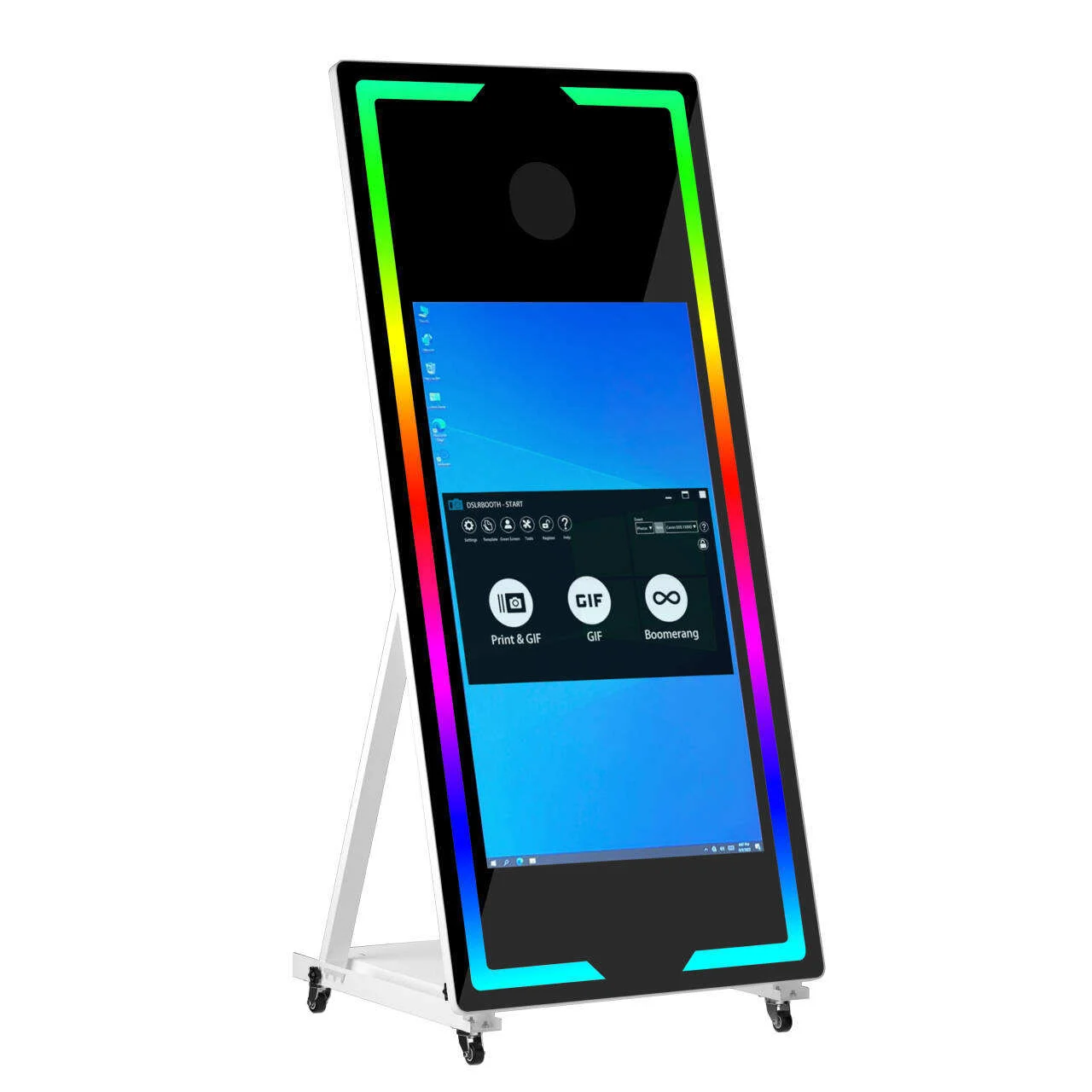 2024 Newest Mirror booth photobooth machine 65inch screen magic mirror photo booth 32inch 43inch mirror photo booth