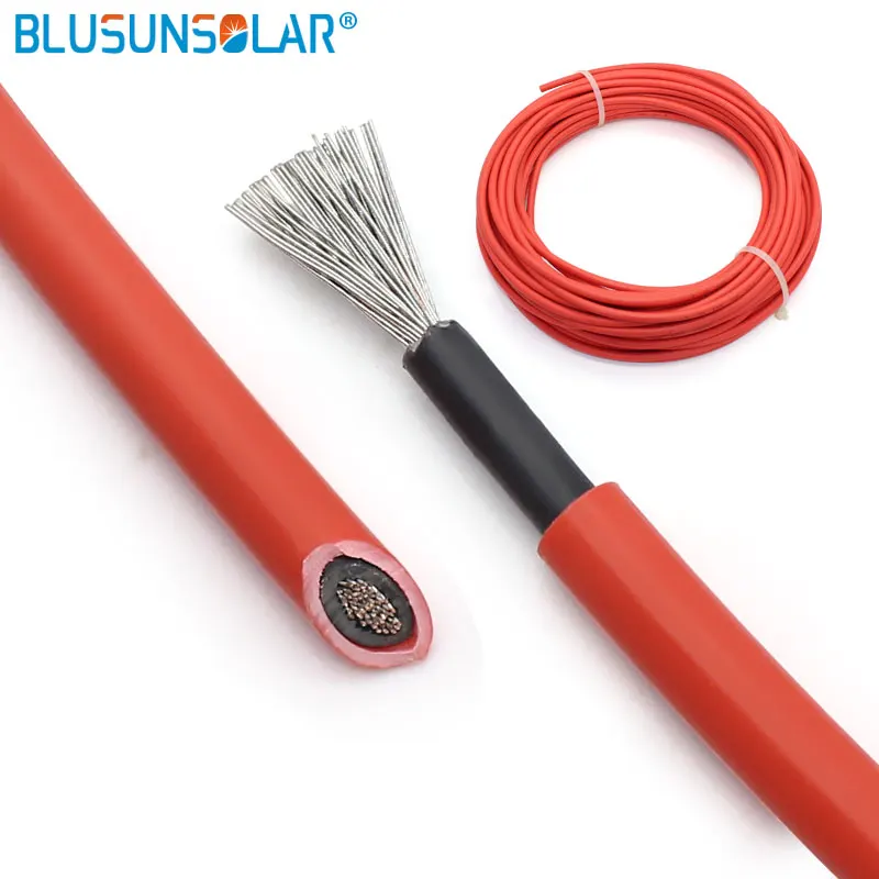 100 Meters/Roll 4mm2 (12AWG) Solar Cable Red or Black Pv Cable Wire Copper Conductor XLPE Jacket TUV Certifiction