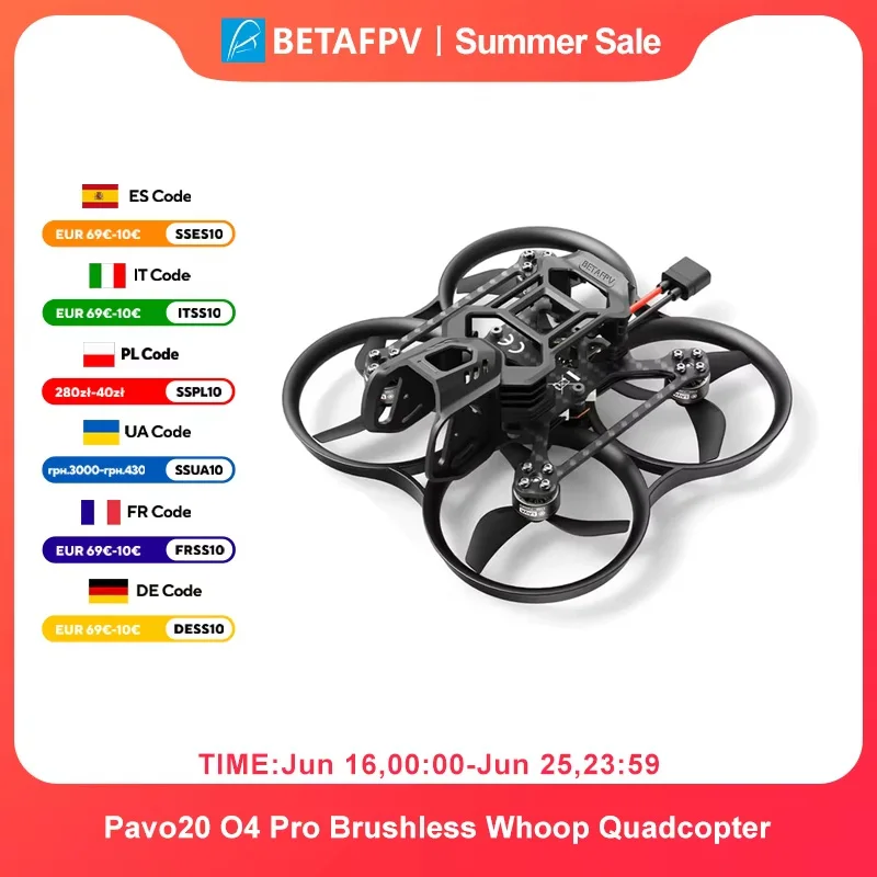 BETAFPV Pavo20 O4 Pro طائرة رباعية بدون فرش (بدون HD Digital VTX والكاميرا)