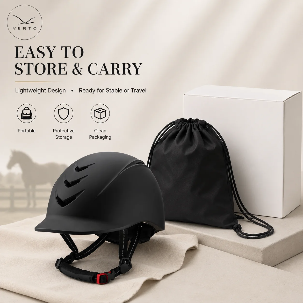 Professional Equestrian Riding Helmet Lightweight Protective Shell with Adjustable Fit for Training and Competitive Performance