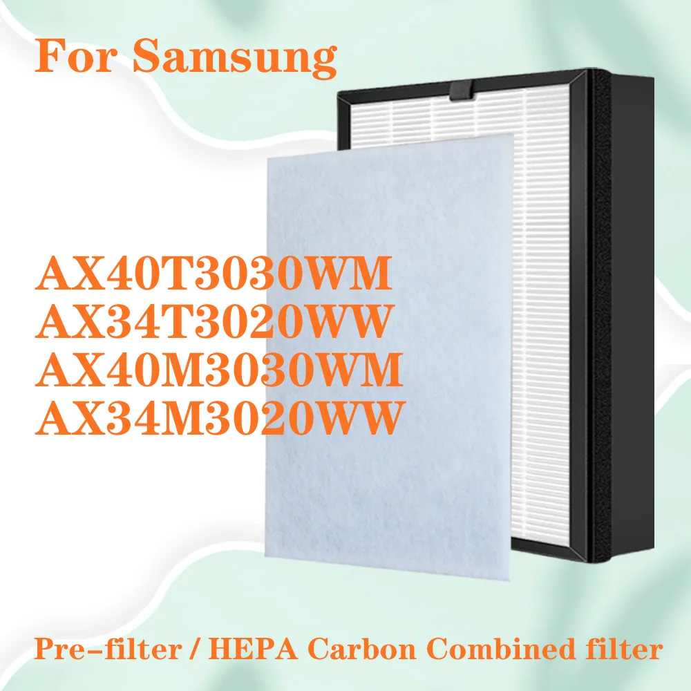 Replacement Filter for Samsung  Air Purifier AX40T3030WM AX34T3020WW AX40M3030WM AX34M3020WW HEPA Carbon Combined Filter