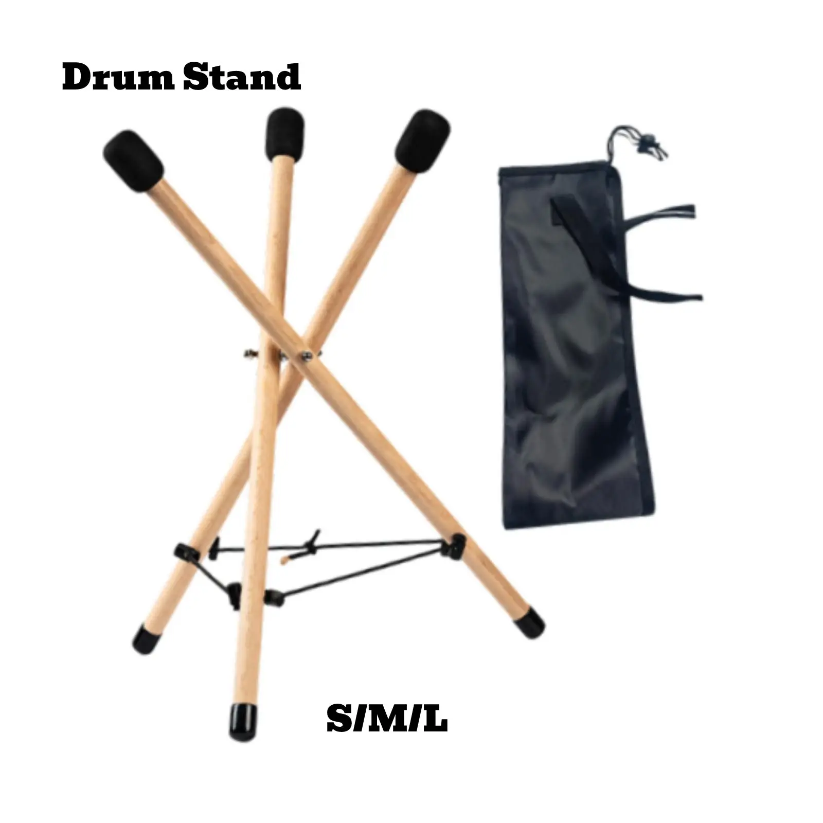 Soporte de tambor Handpan, almohadilla de goma superior de madera con bolsa de almacenamiento, trípode para reuniones familiares, Yoga, actuaciones en escenario, fiestas, Camping