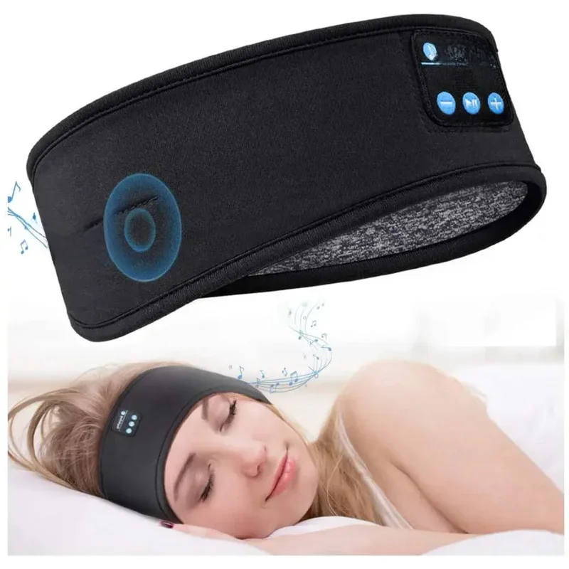 Bluetooth Couchage Casque Sport Bandeau Mince Doux Élastique Confortable Sans Fil Musique Écouteurs Masque Pour Les Yeux pour Dormeur Latéral