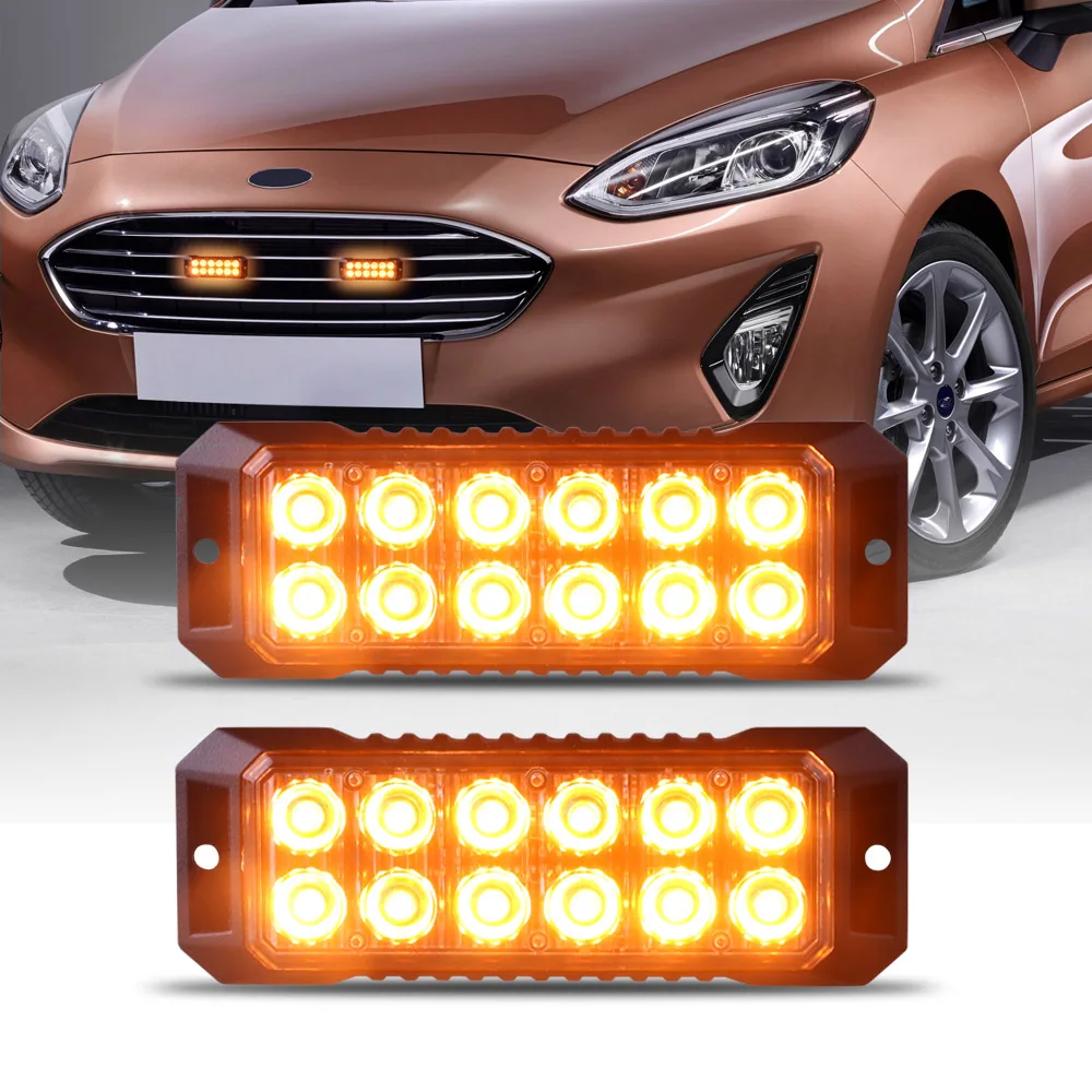 2PCS Extreme LED Strobe Light Bars: Waterproof, Durable Emergency Warning Lights for All Vehicles