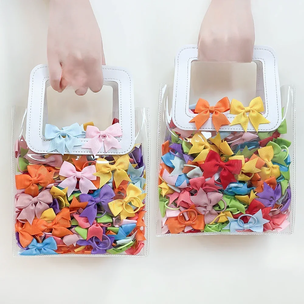 10/20 sztuk/partia Mini solidna kokardka elastyczne opaski do włosów dziewczynek gumka głowa liny kucyk Holder gumki do włosów Babe akcesoria do włosów — zdjęcie 2