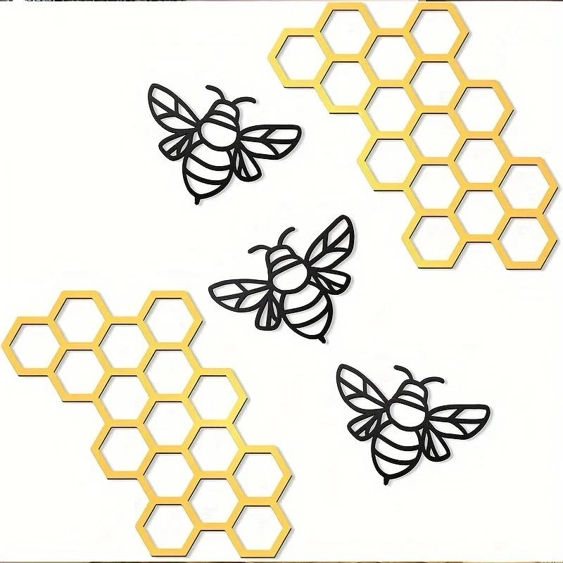 5szt metalowa dekoracja pszczół, dekoracja ula pszczelego, salon, ogród, sypialnia