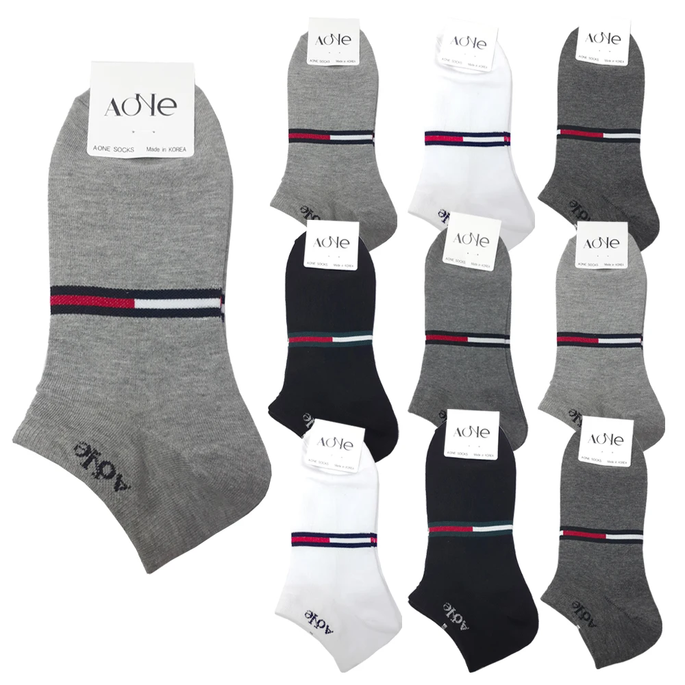 AONE Men's Value Pack Fashion Casual Sneaker Socks / Plain Socks / Sock Set / 10 Pairs