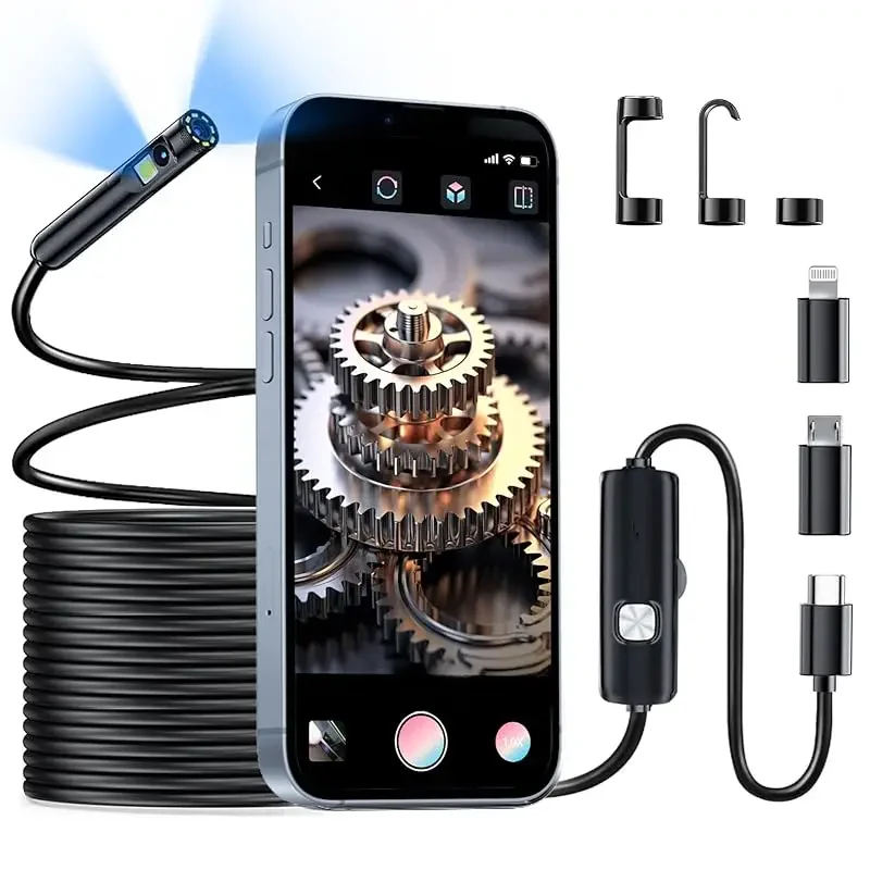 2MP Endoscope Camera for ios android Single/Dual Lens 8MM Hard Wire Automotive Boroscope IP67 Waterproof Endoscope forsmartphone