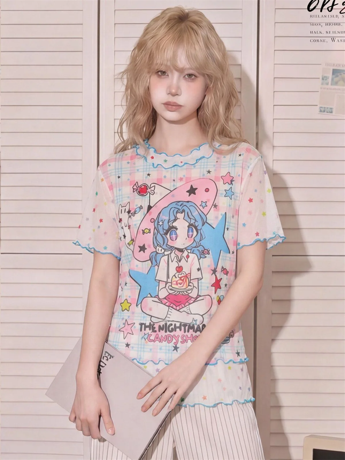 かわいいTシャツ レディース 漫画プリント 面白い 可愛い - Summer Grunge Clothing のレビューと価格