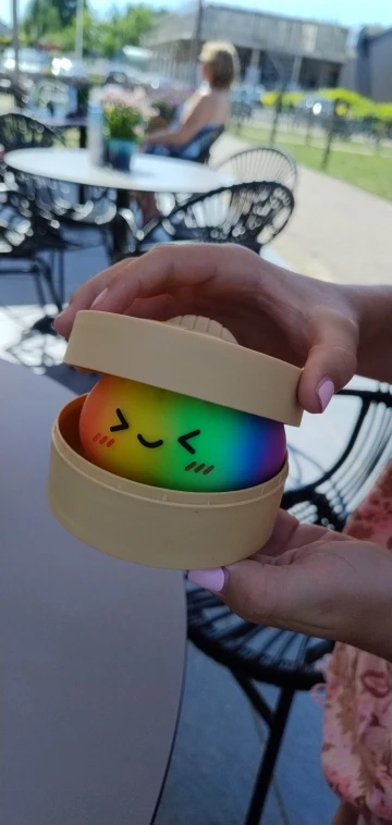 Rainbow Color Dumpling Squishy Toy with Bamboo Slow Rising Stress Relief Fidget Ball Soft Squeeze Toys for Adults & Kids photo review