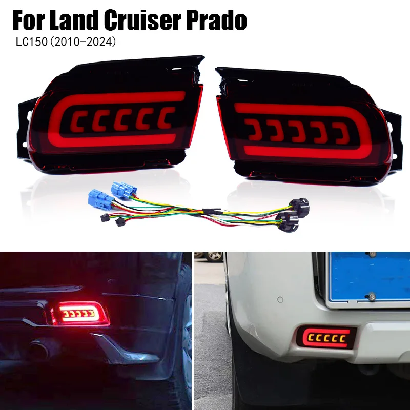 

2 шт. для Toyota Land Cruiser Prado 150 LC150 FJ150 GRJ150, отражатель бампера, функция заднего, стоп-сигналов и задних противотуманных фар