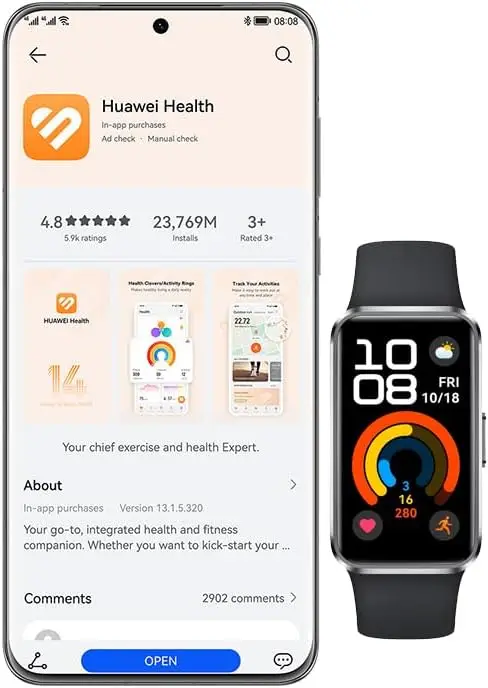 هواوي الفرقة 10 |   ساعة ذكية |   جسم أنيق من سبائك الألومنيوم